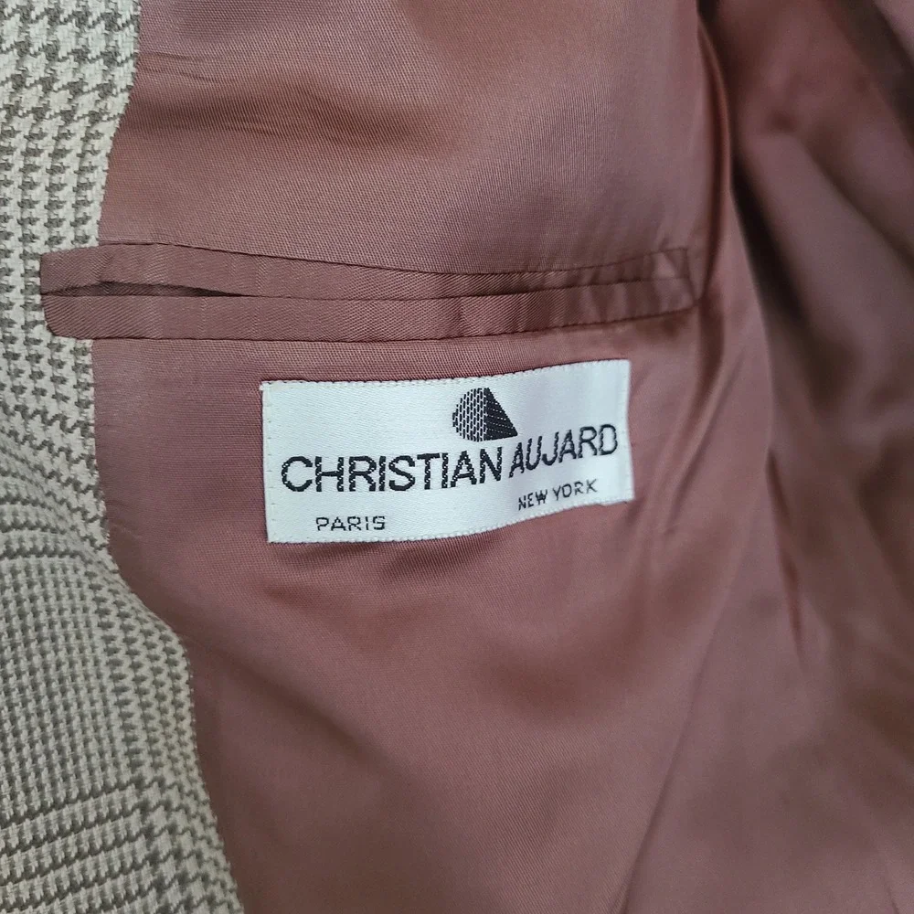 Christian Aujard‎ Sz 42R Brown Tan Silk Wool Tailored Sport Coat Jacket Blazer